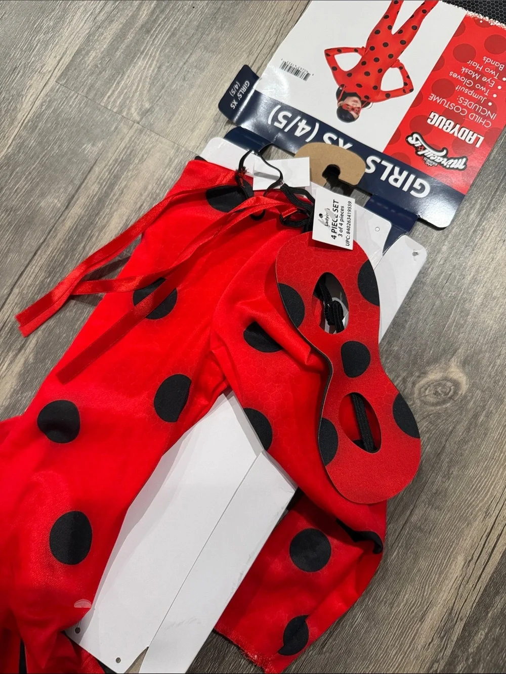 Miraculous Ladybug Red Polka Dot Kids Halloween Costume Dress up- Girls XS (4/5)